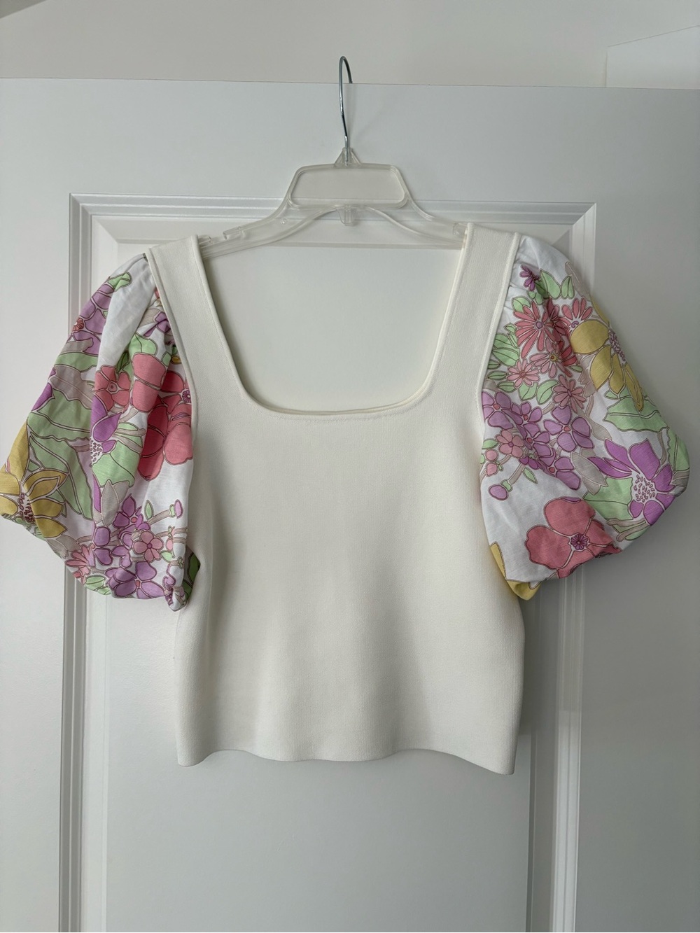 Current Air Paige Floral Puff Sleeve Top Small